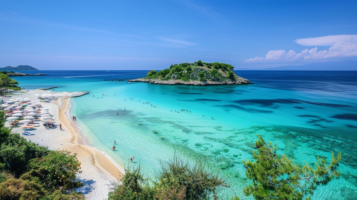 Spiaggia di Ksamil con vista sul mare cristallino, perfetta per Ksamil recensioni di viaggio