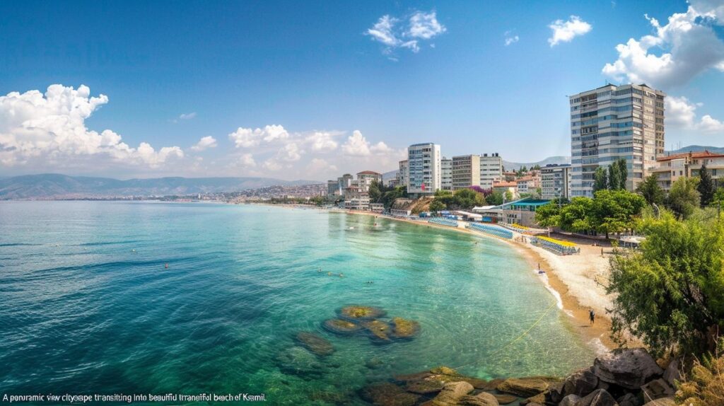 Vista panoramica della città di Tirana e la spiaggia di Ksamil in Albania, destinazioni turistiche popolari