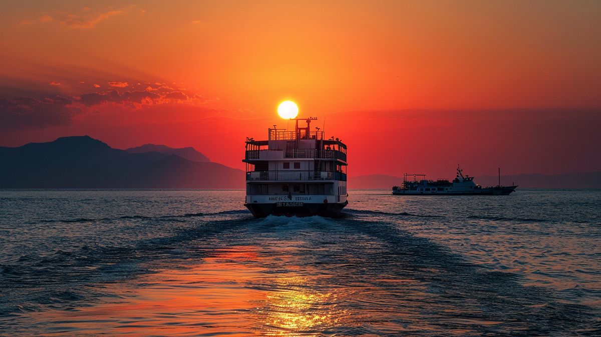 Traghetto Bari Ksamil naviga attraverso il mare cristallino con vista panoramica